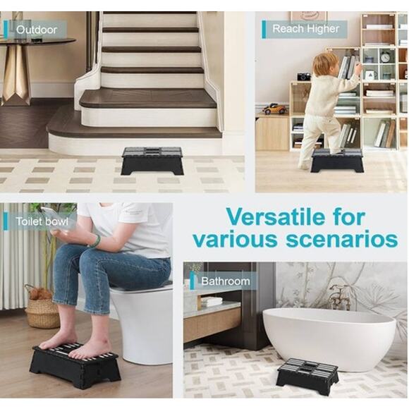 5 inch Portable Folding Step Stool Black Opens Easy In indoor and Outdoor Univer - Picture 5 of 10